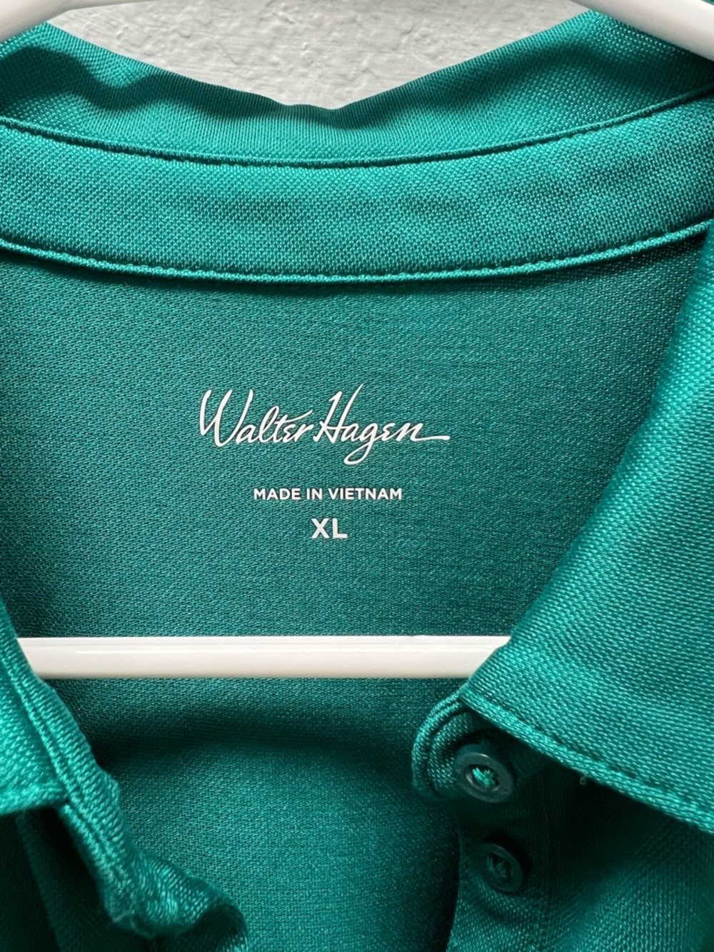Walter Hagen Women's Teal Polo Sleeve Ruffle Top - Picture 3 of 3